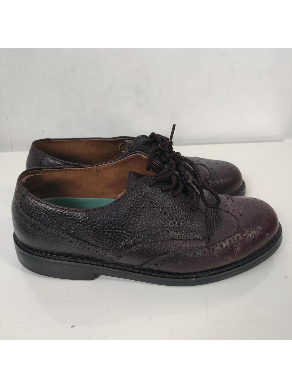 Nunn Bush Men’s Brown Leather Wingtip Oxford Dress Shoes Size 8W